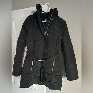 XS Black MK winter coat with belt super warm in great shape